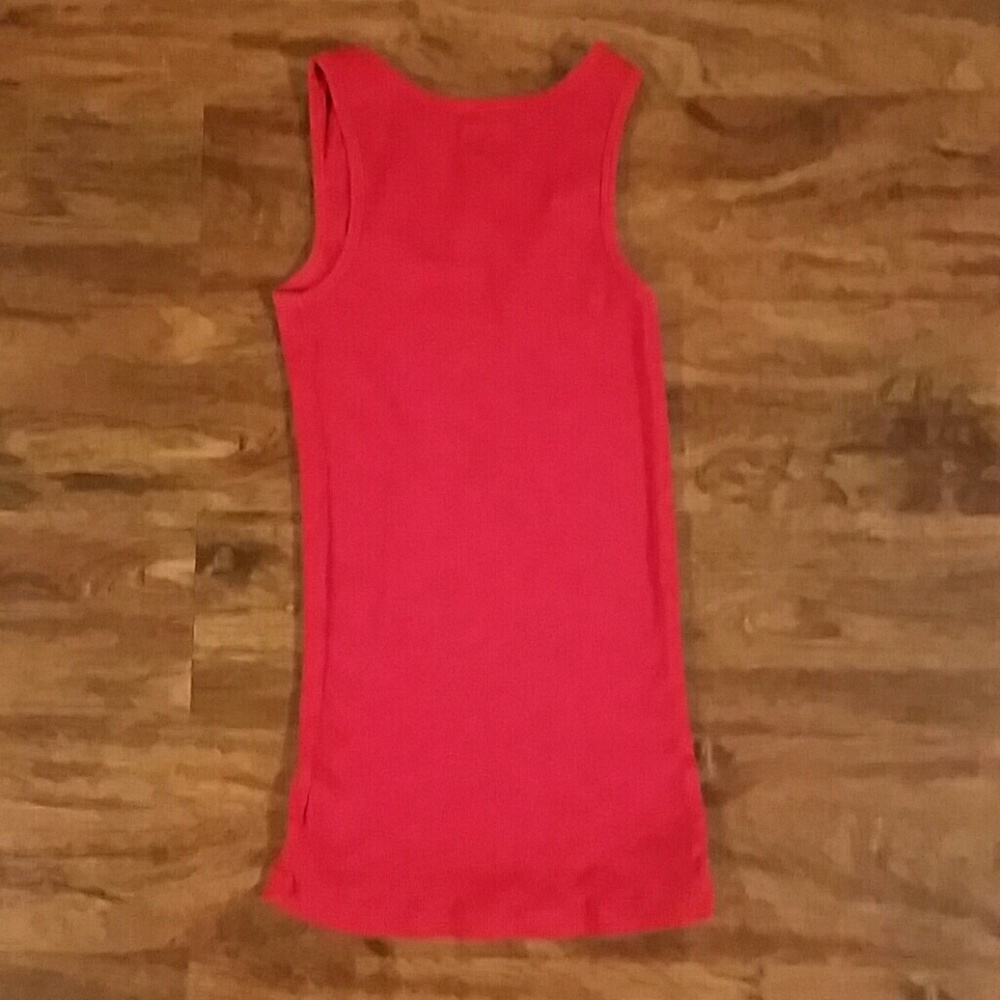 Red Ribbed Tank Top - Picture 3 of 4